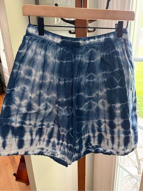 Madewell Size 4 Blue and White Tie-Dye Skirt
